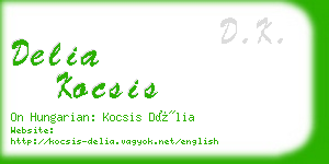 delia kocsis business card